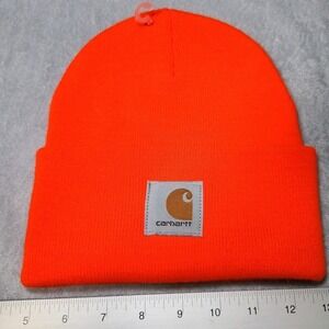 CARHARTT Hat: Watch Cap, Orange, Universal, Hat, Ears/Head, Cuffed Bean